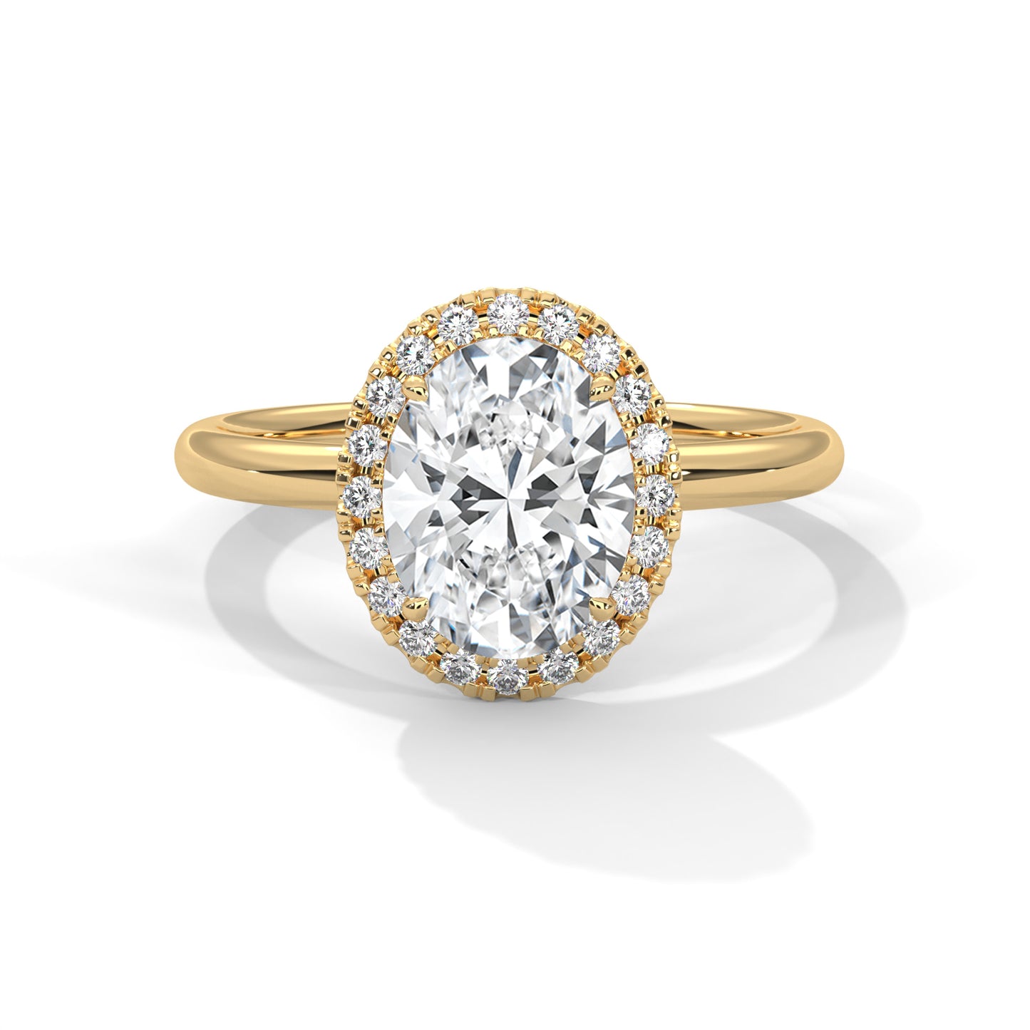 2 CT Oval Cut E-VVS2 Lab Grown Diamond Engagement Ring, Made to Order