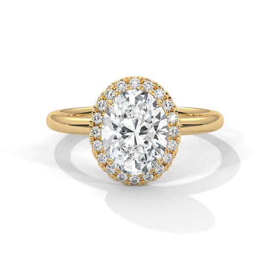2 CT Oval Cut E-VVS2 Lab Grown Diamond Engagement Ring, Made to Order
