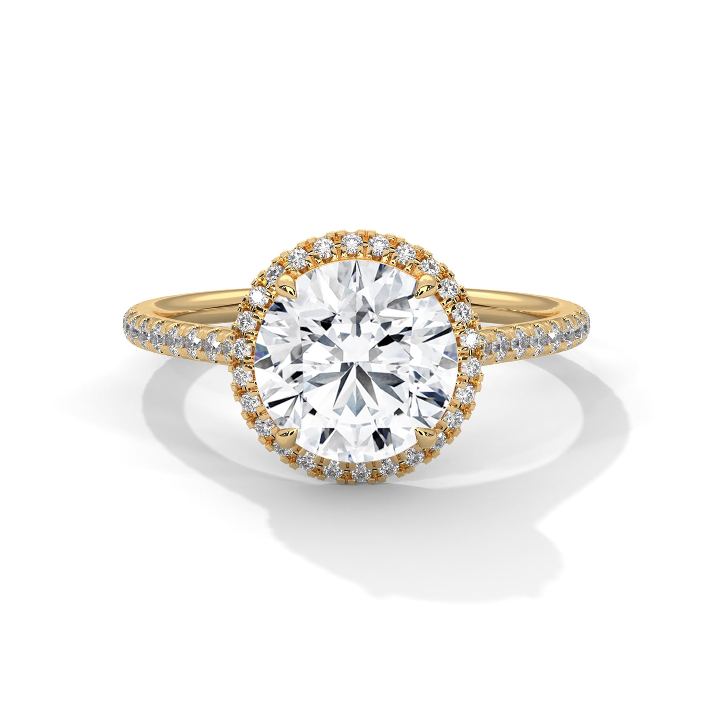 3 CT Round E-VVS2 Lab-Grown Diamond Engagement Ring, Wedding Ring