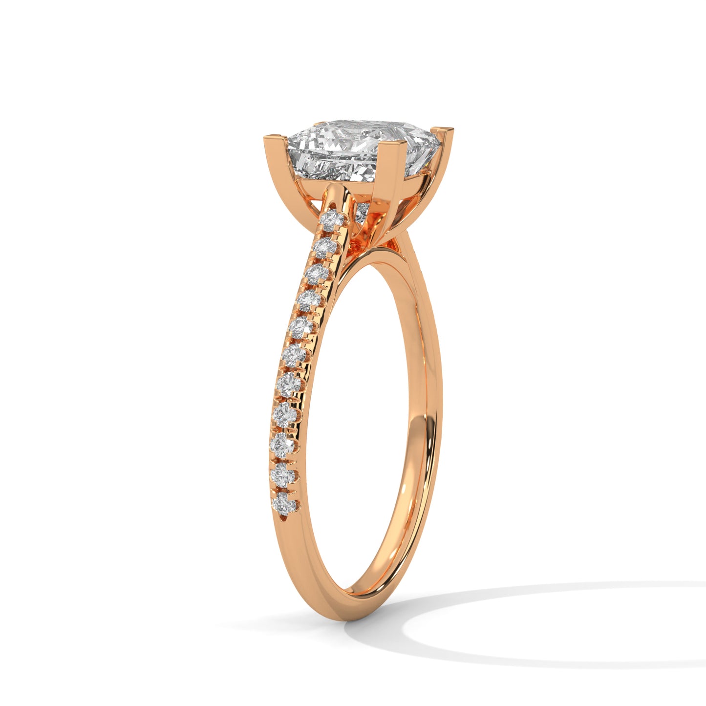 2 CT Princess Cut E-VVS2 Lab Grown Diamond Engagement Ring, Gift For her