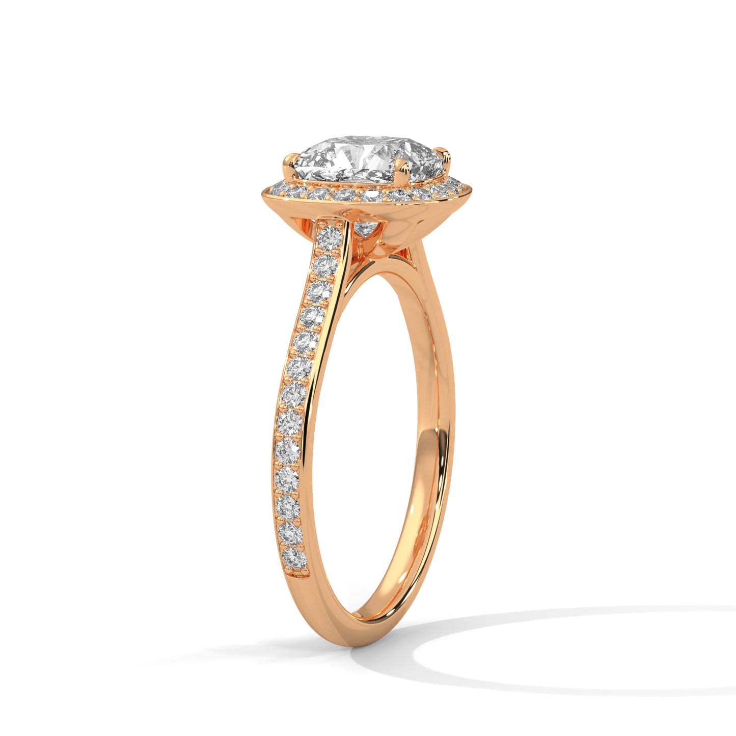 2 CT Cushion Lab-Grown Diamond Engagement Ring, E - VVS2 Diamond Ring