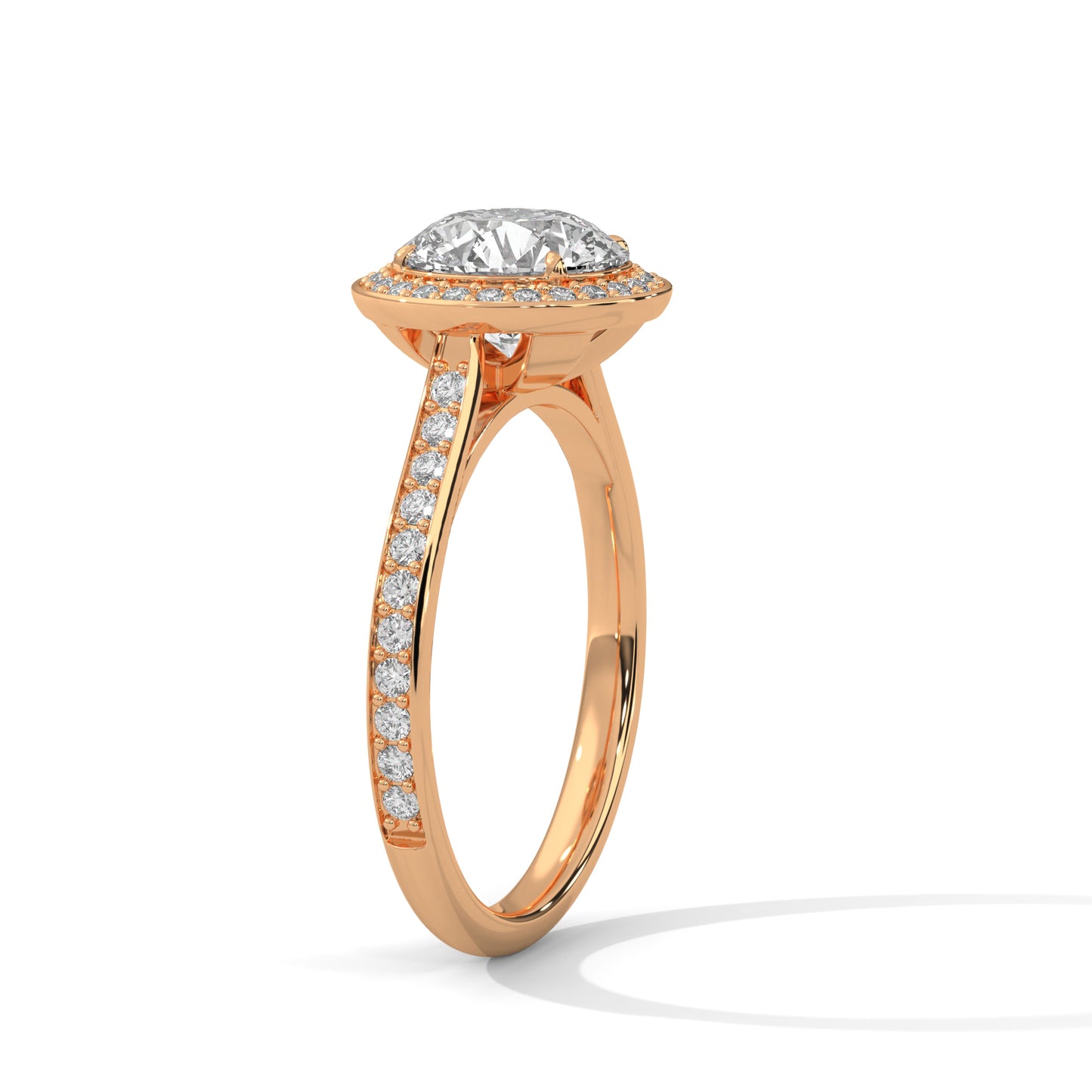 2ct Round Lab-Grown Diamond Engagement Ring, E - VVS2 Diamond Ring, Accent Stone bezel