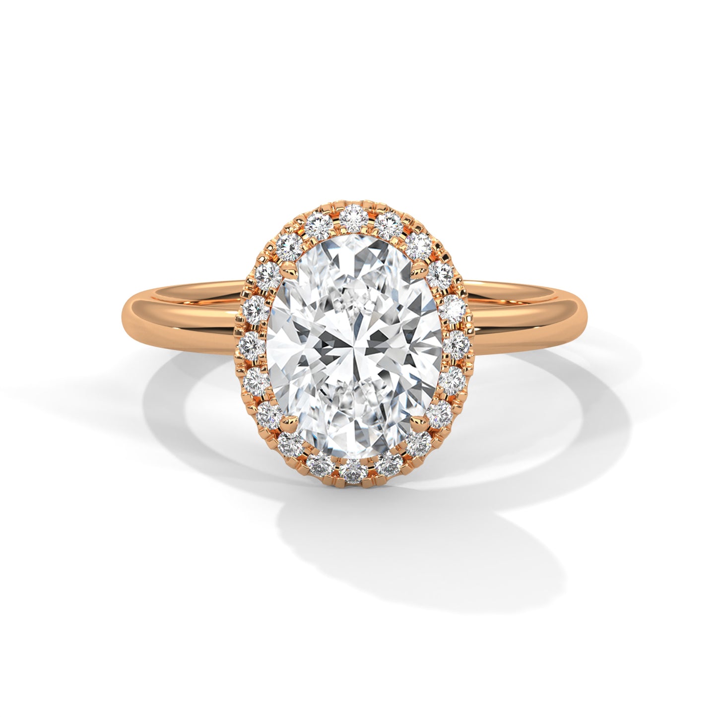 2 CT Oval Cut E-VVS2 Lab Grown Diamond Engagement Ring, Made to Order