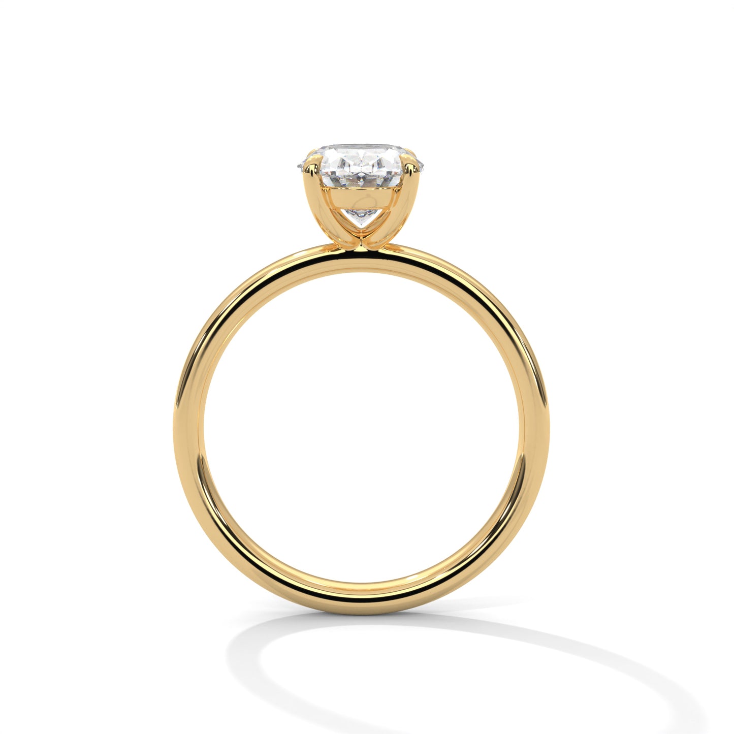 2 ct Oval E VVS2 Lab-Grown Diamond Engagement Ring, Solitaire Ring