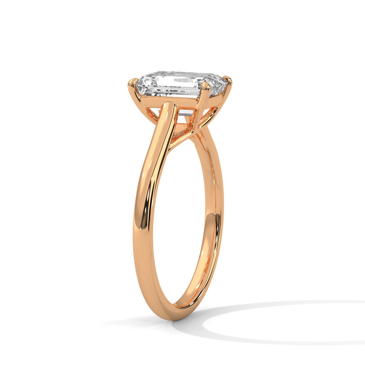 3 CT Emerald Cut Lab-Grown Diamond Engagement Ring, E - VVS2 Diamond Solitaire Ring