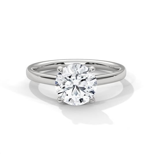 2 CT Round E-VVS2 Lab-Grown Diamond Engagement Ring, Gift for her