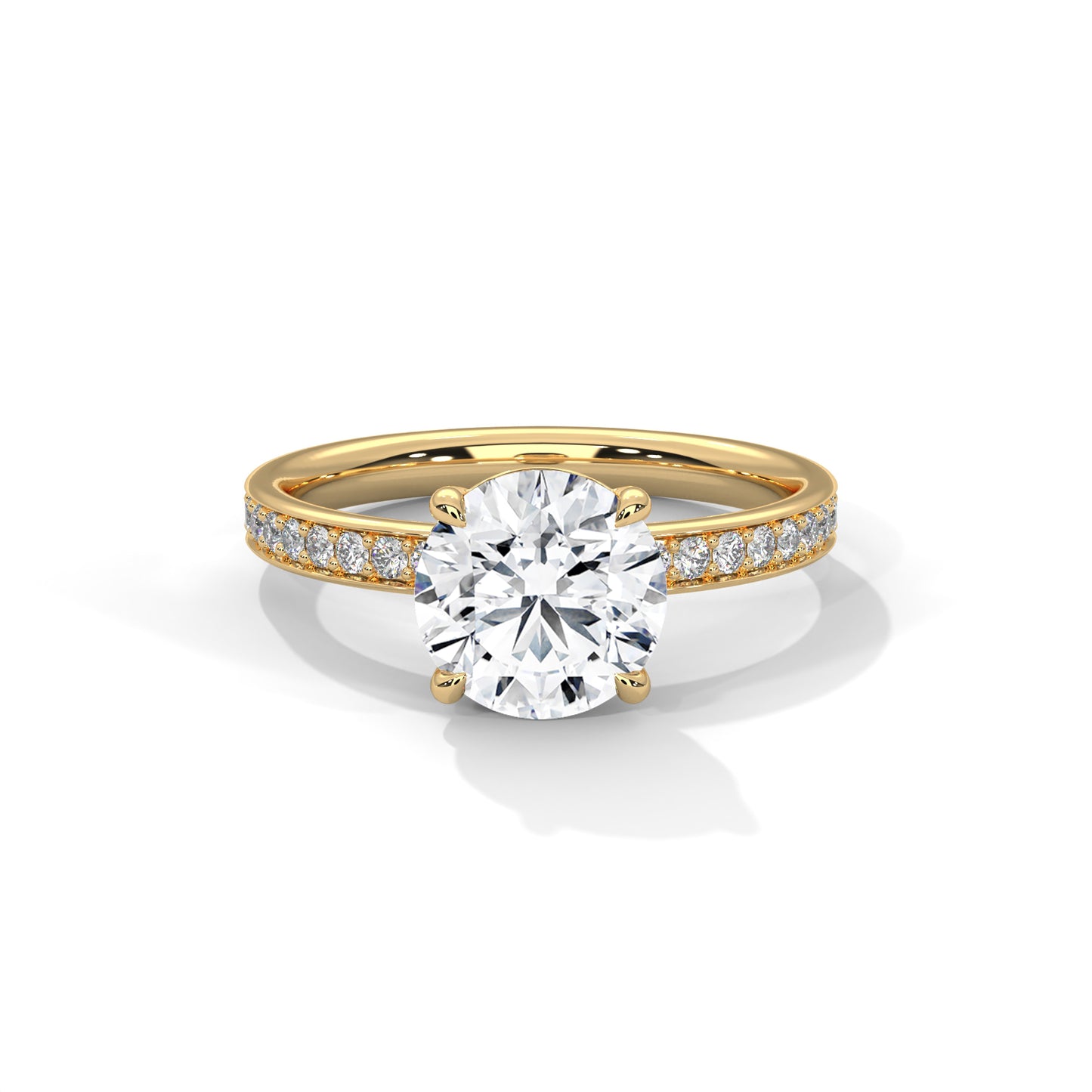 1 CT Round E VVS2 Lab-Grown Diamond Engagement Ring, Timeless Design