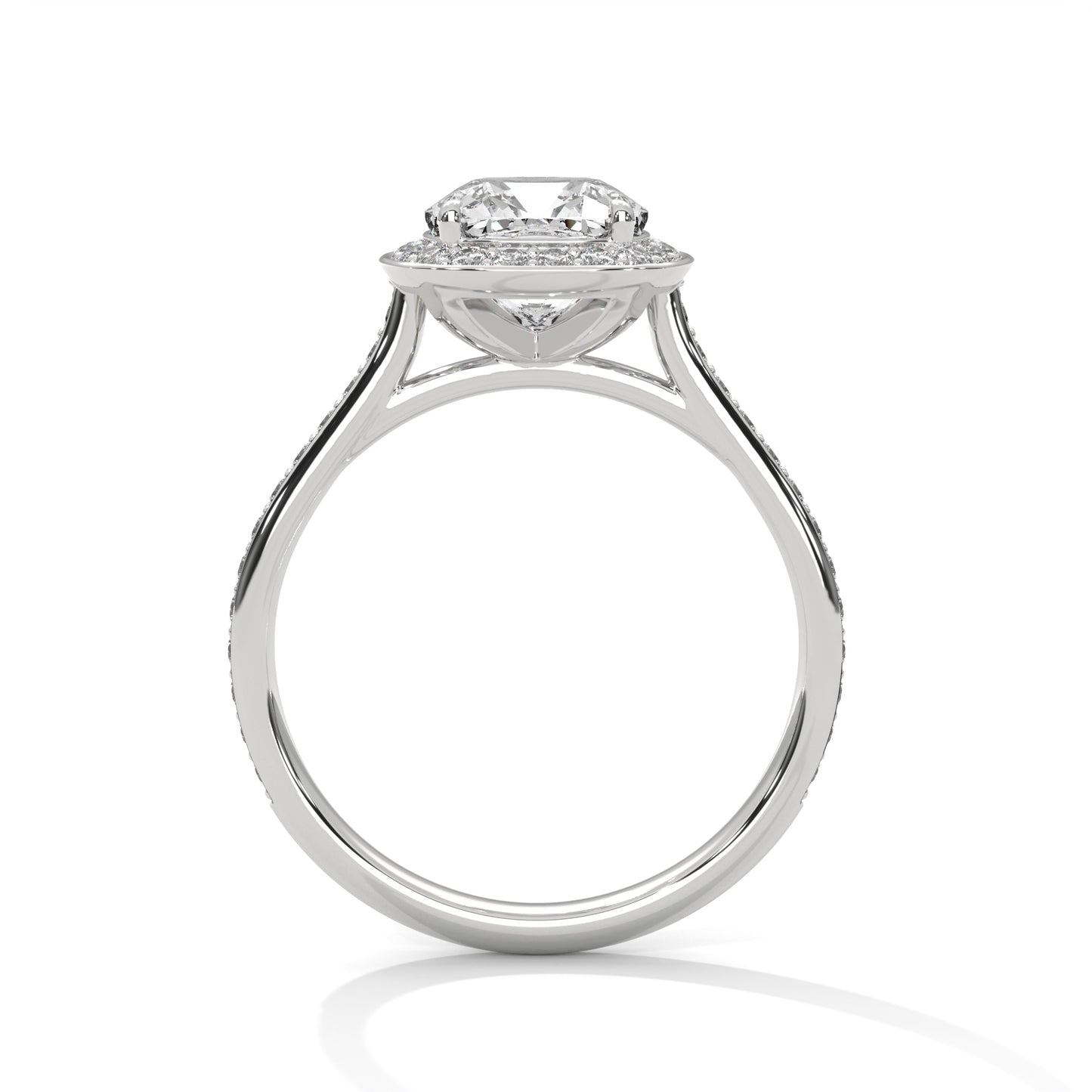 2 CT Cushion Lab-Grown Diamond Engagement Ring, E - VVS2 Diamond Ring
