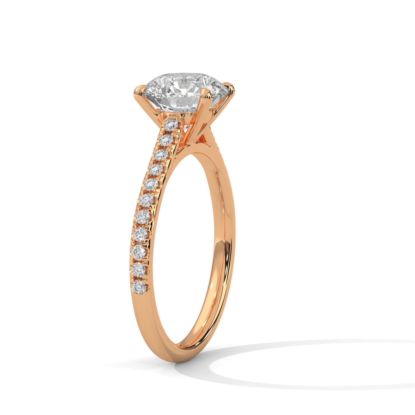 2 CT Round Cut E-VVS2 Lab Grown Diamond Engagement Ring, Graduate Ring Gift