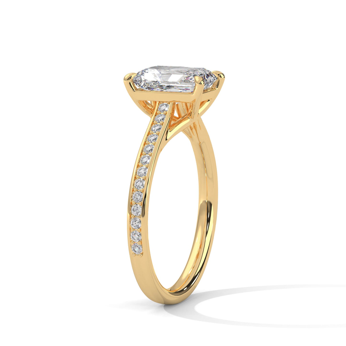 3 CT Emerald E-VVS2 Lab-Grown Diamond Engagement Ring, Bridal Ring