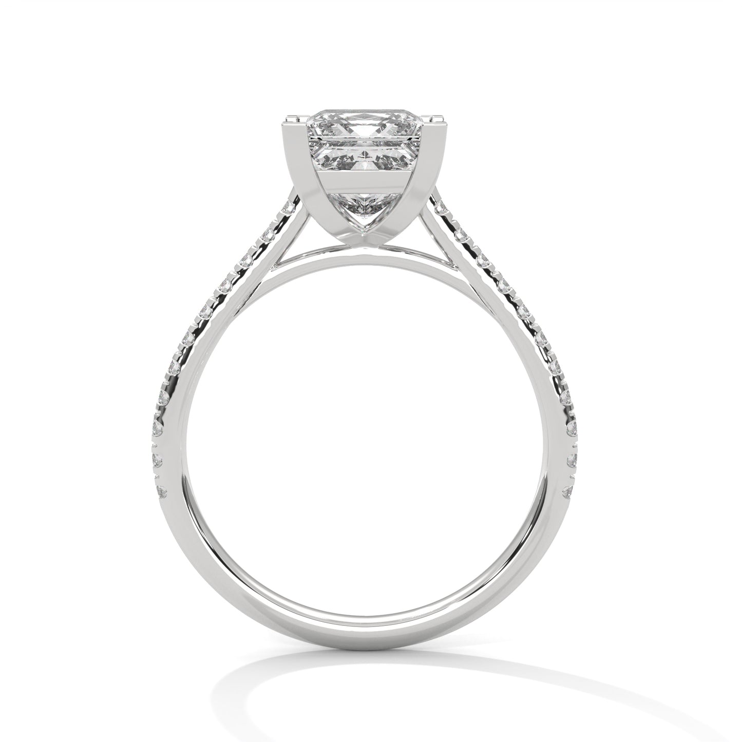 2 CT Princess Cut E-VVS2 Lab Grown Diamond Engagement Ring, Gift For her