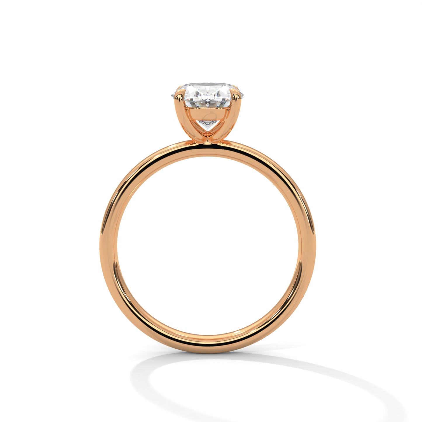 2 ct Oval E VVS2 Lab-Grown Diamond Engagement Ring, Solitaire Ring