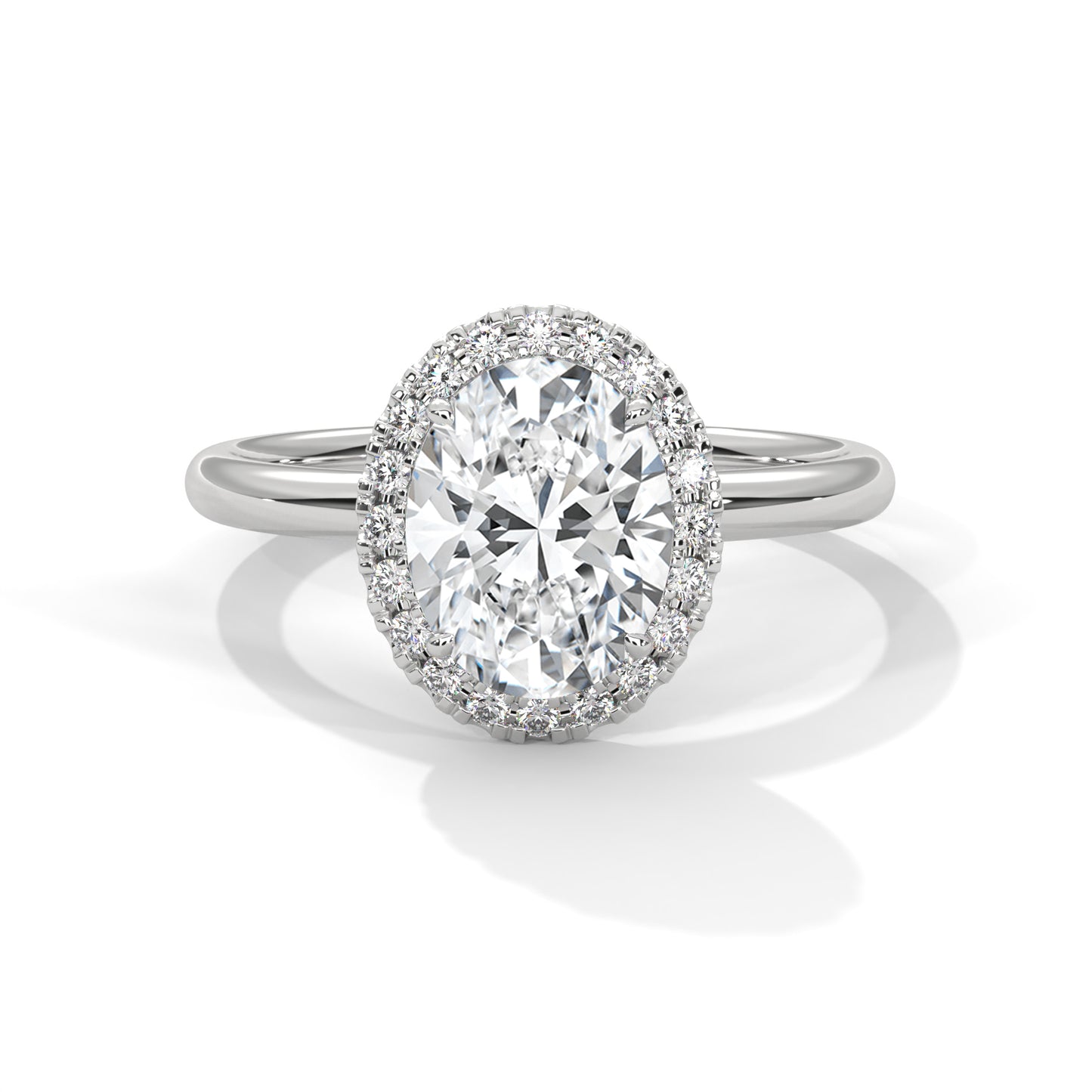 2 CT Oval Cut E-VVS2 Lab Grown Diamond Engagement Ring, Made to Order
