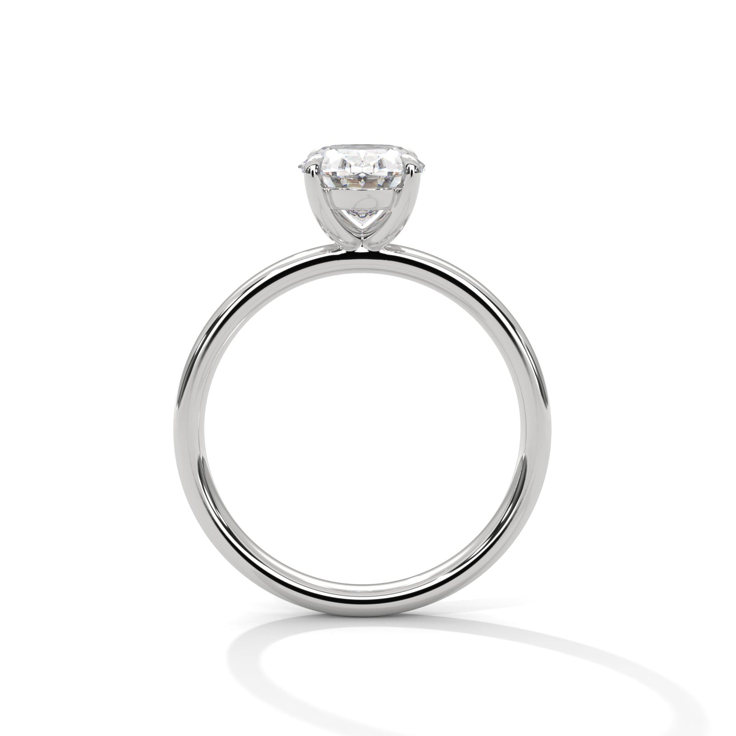 2 ct Oval E VVS2 Lab-Grown Diamond Engagement Ring, Solitaire Ring