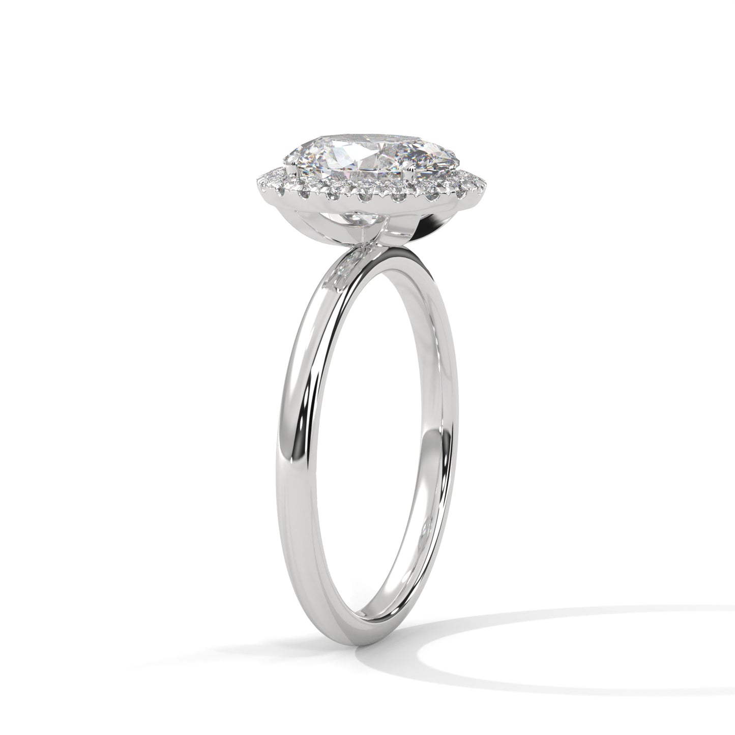 2 CT Oval Cut E-VVS2 Lab Grown Diamond Engagement Ring, Made to Order