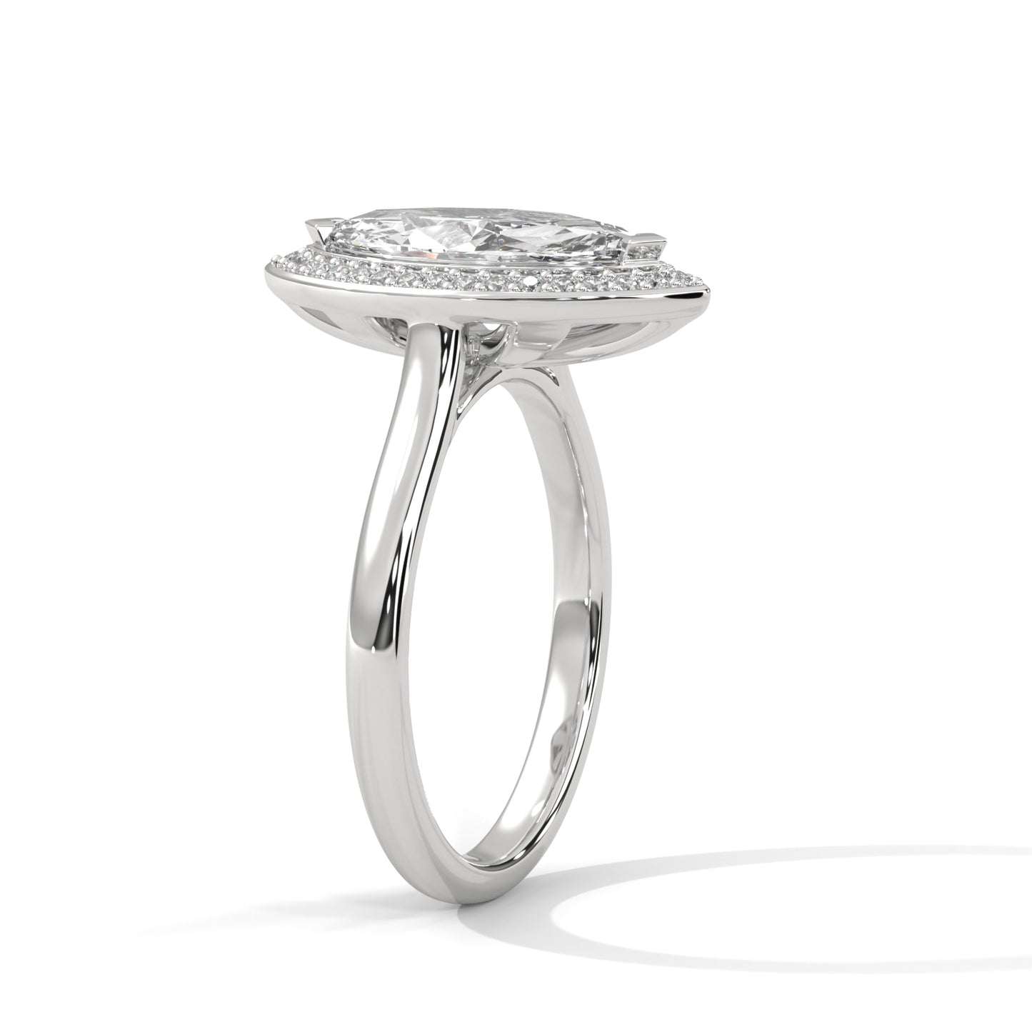 2ct Marquise Cut E-VVS2 Lab Grown Diamond Engagement Ring, IGI Certified Diamond