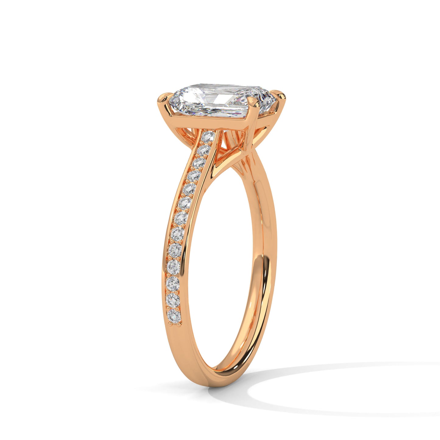 3 CT Emerald E-VVS2 Lab-Grown Diamond Engagement Ring, Bridal Ring