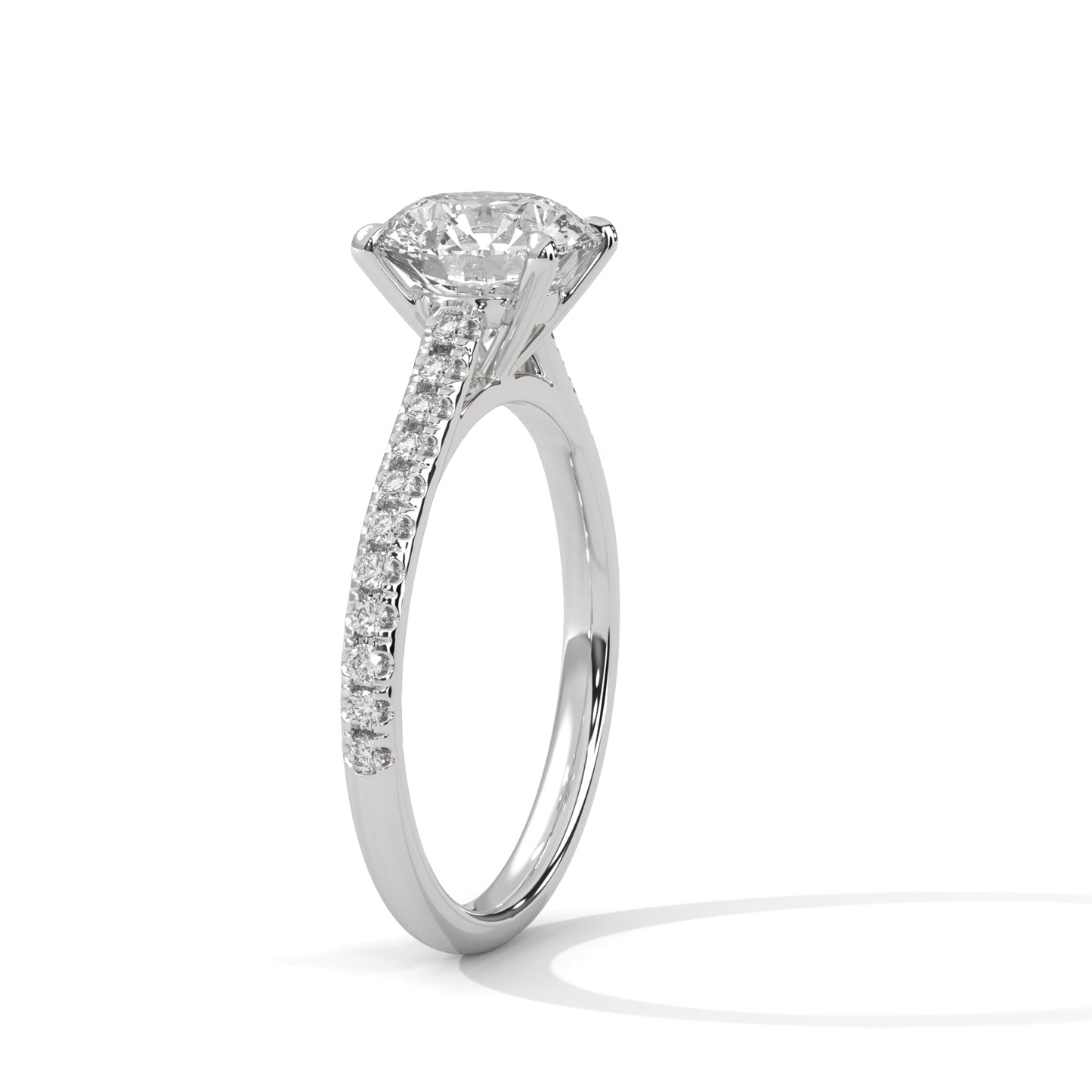 2 CT Round Cut E-VVS2 Lab Grown Diamond Engagement Ring, Graduate Ring Gift