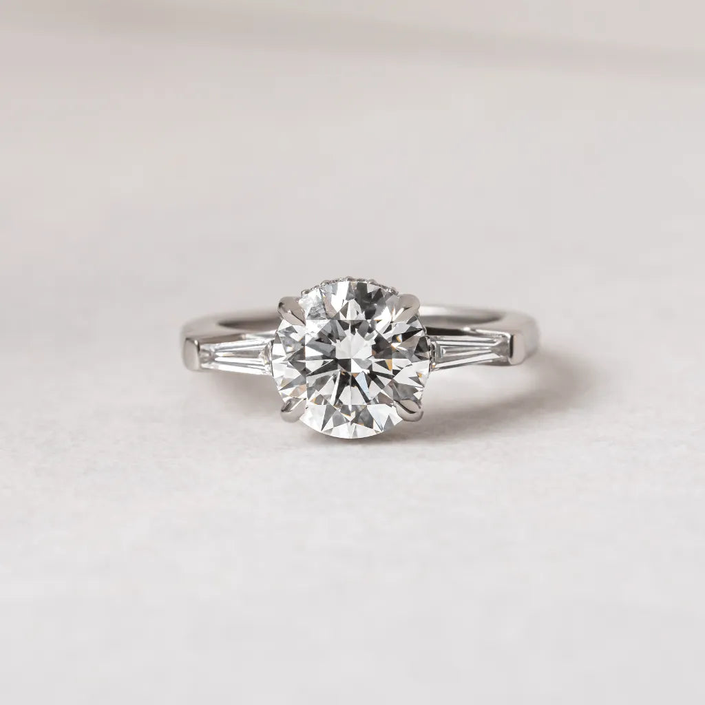 2 Carat Lab Grown Round Diamond Trilogy Engagement Ring – Kozi