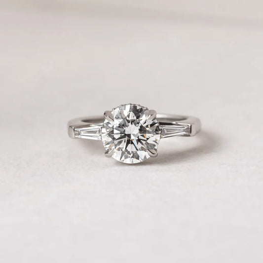 2 Carat Lab Grown Round Diamond Trilogy Engagement Ring – Kozi