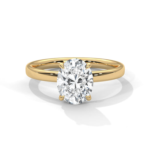 2 ct Oval E VVS2 Lab-Grown Diamond Engagement Ring, Solitaire Ring