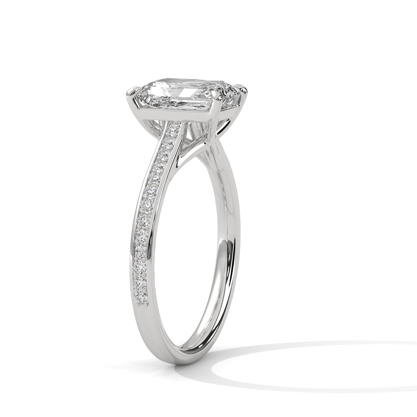 3 CT Emerald E-VVS2 Lab-Grown Diamond Engagement Ring, Bridal Ring