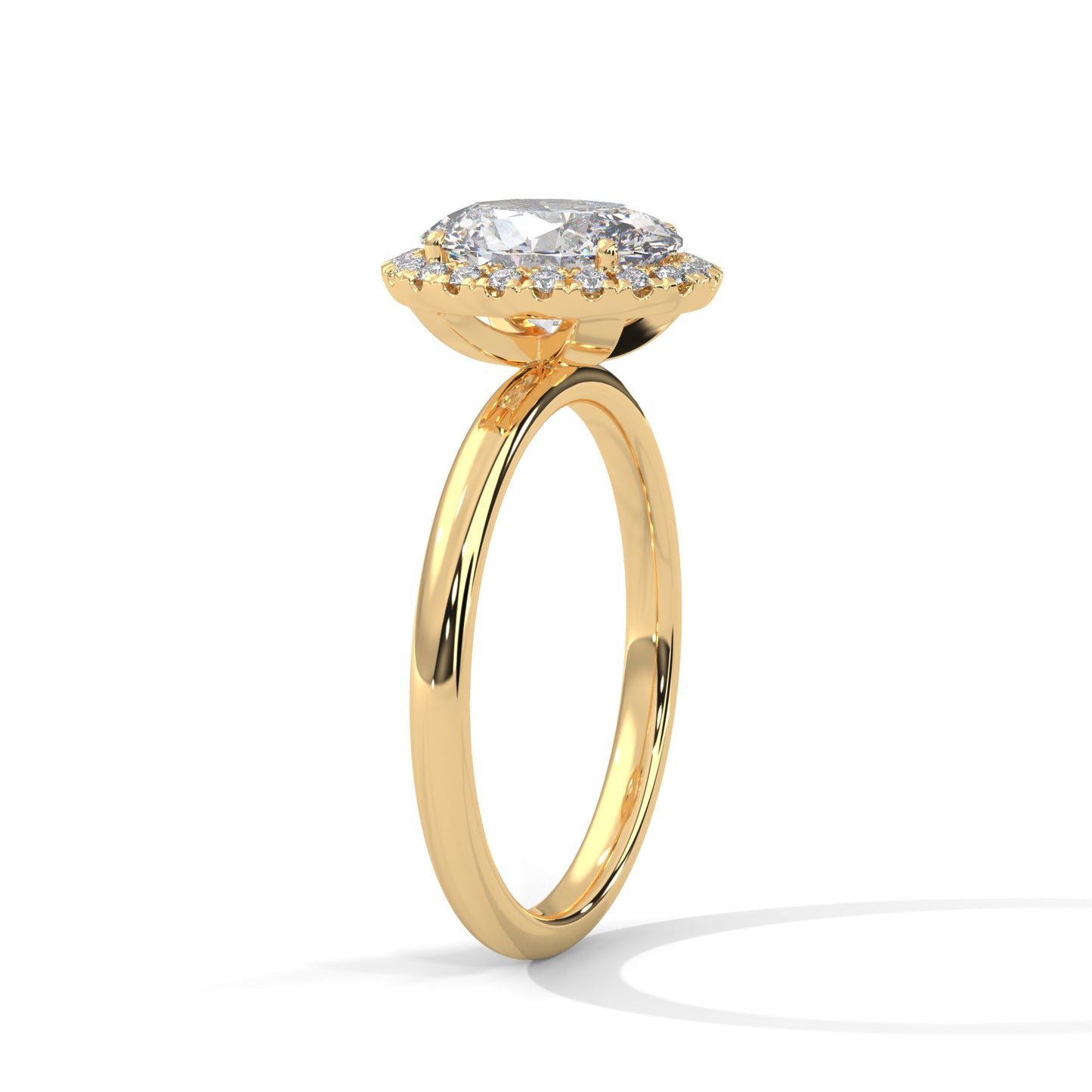2 CT Oval Cut E-VVS2 Lab Grown Diamond Engagement Ring, Made to Order