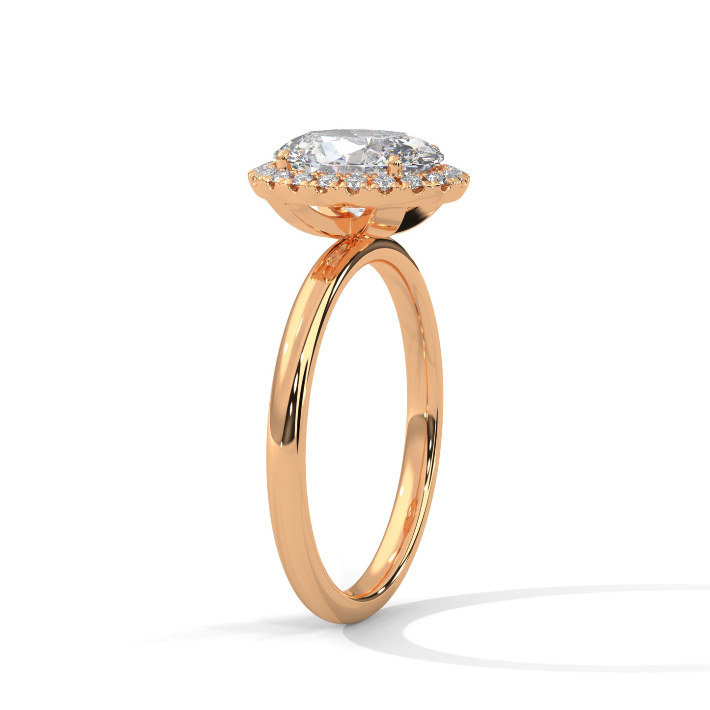 2 CT Oval Cut E-VVS2 Lab Grown Diamond Engagement Ring, Made to Order