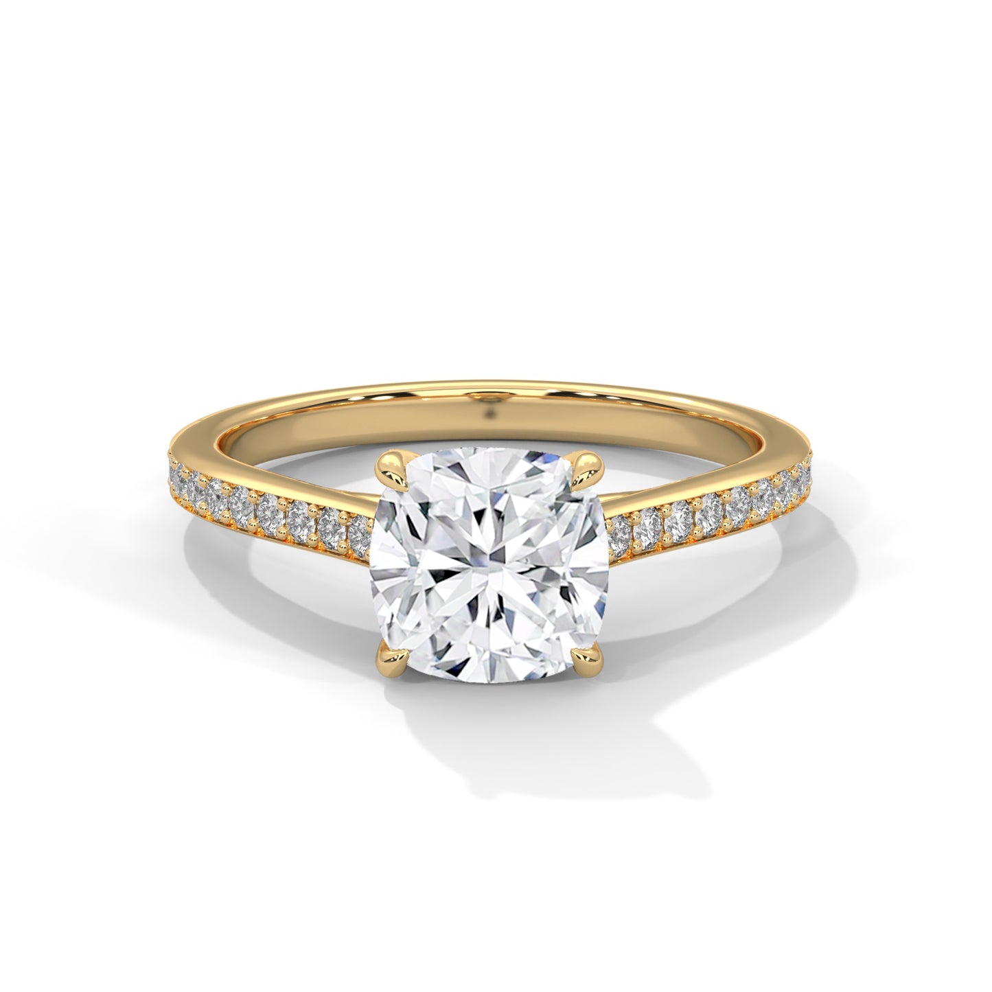 2ct Cushion Lab-Grown Diamond Engagement Ring, E - VVS2 Diamond