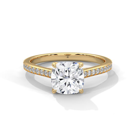 2ct Cushion Lab-Grown Diamond Engagement Ring, E - VVS2 Diamond