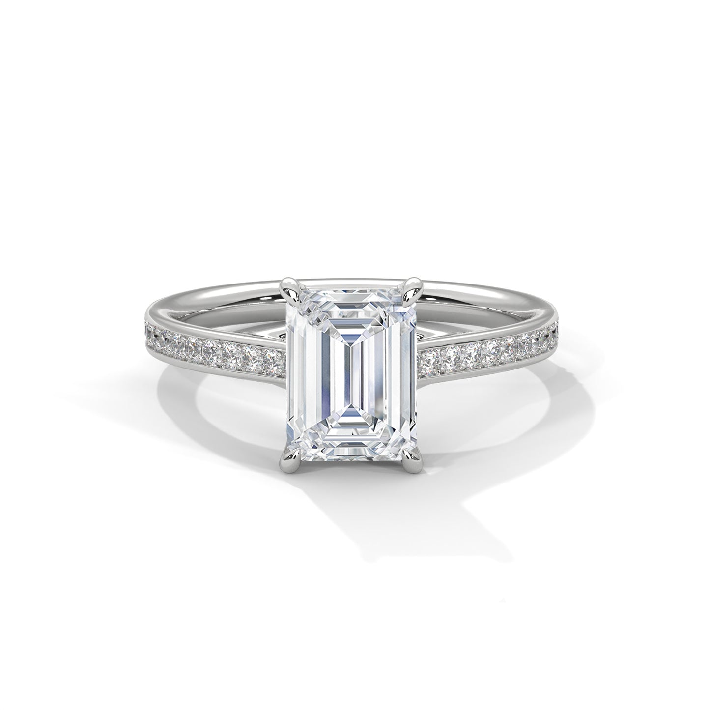 3 CT Emerald E-VVS2 Lab-Grown Diamond Engagement Ring, Bridal Ring