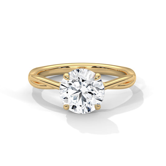 3 Carat Round Brilliant VVS2 Ethically Lab-Grown Diamond Classic Solitaire Engagement Ring for Women