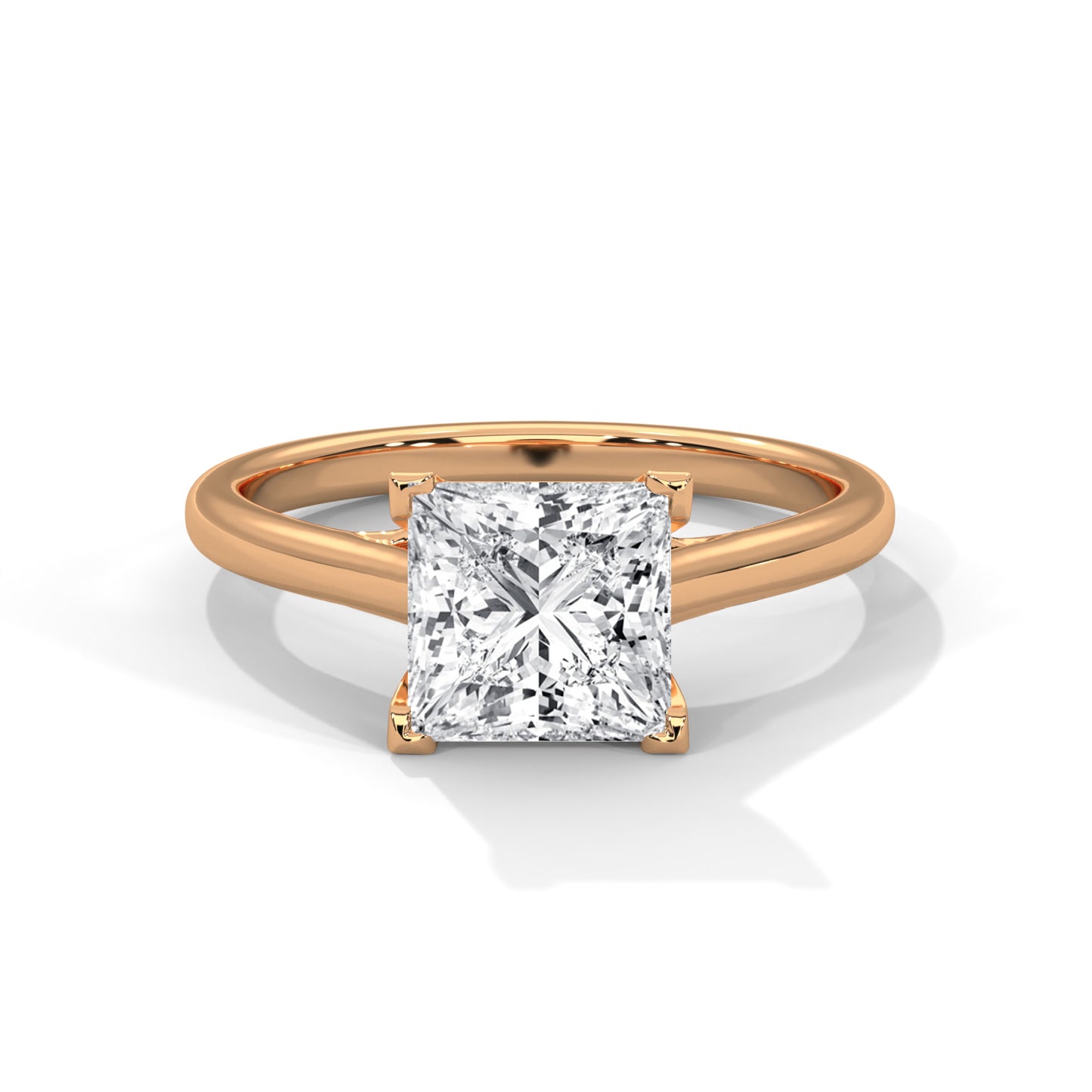 2ct Princess Cut E-VVS2 Lab Grown Diamond Engagement Ring, Solitaire Ring
