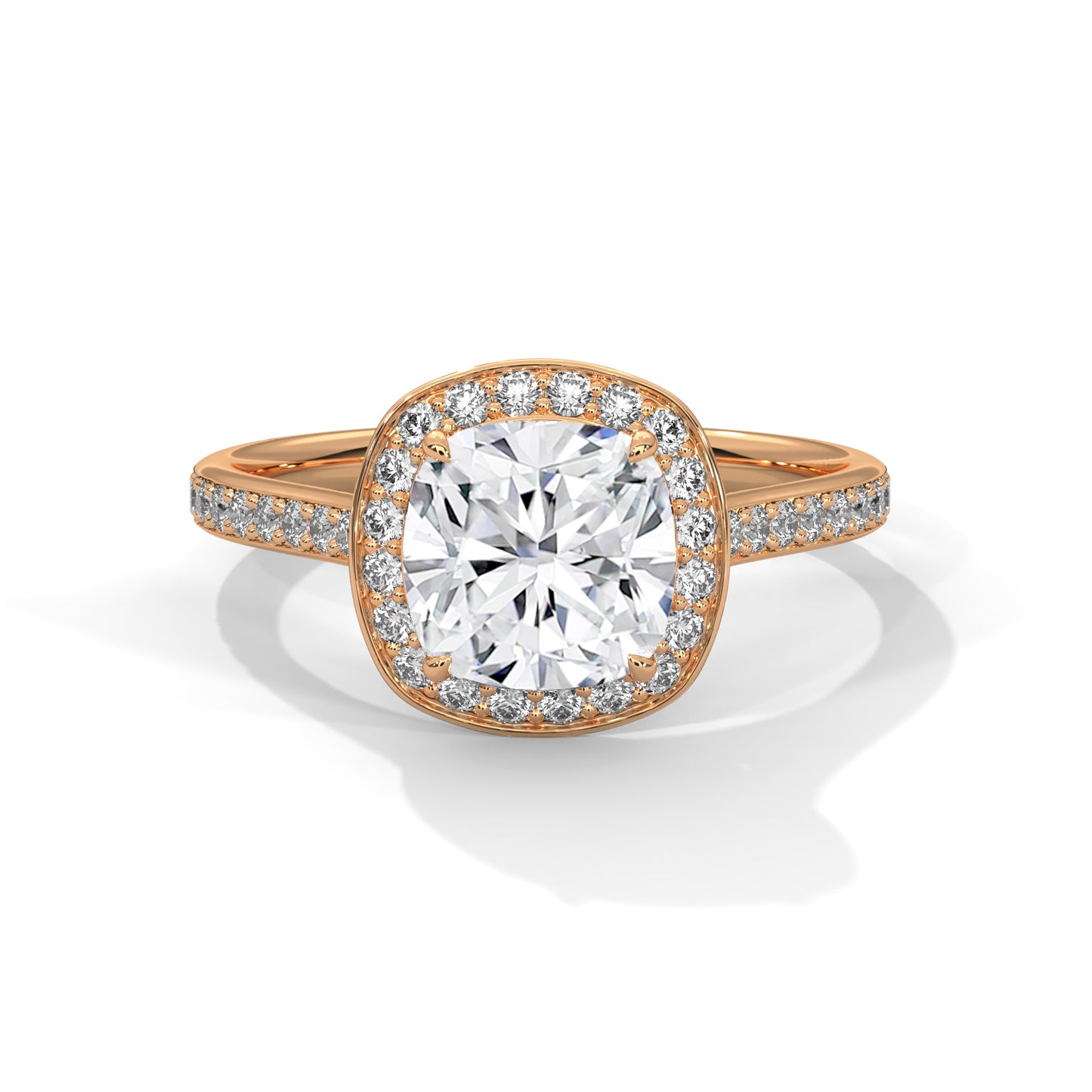 2 CT Cushion Lab-Grown Diamond Engagement Ring, E - VVS2 Diamond Ring