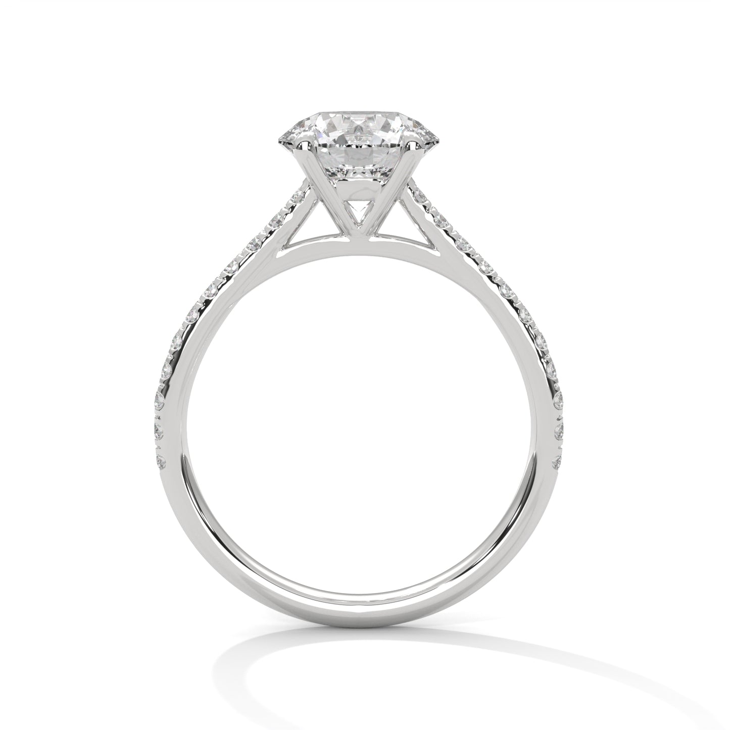 2 CT Round Cut E-VVS2 Lab Grown Diamond Engagement Ring, Graduate Ring Gift