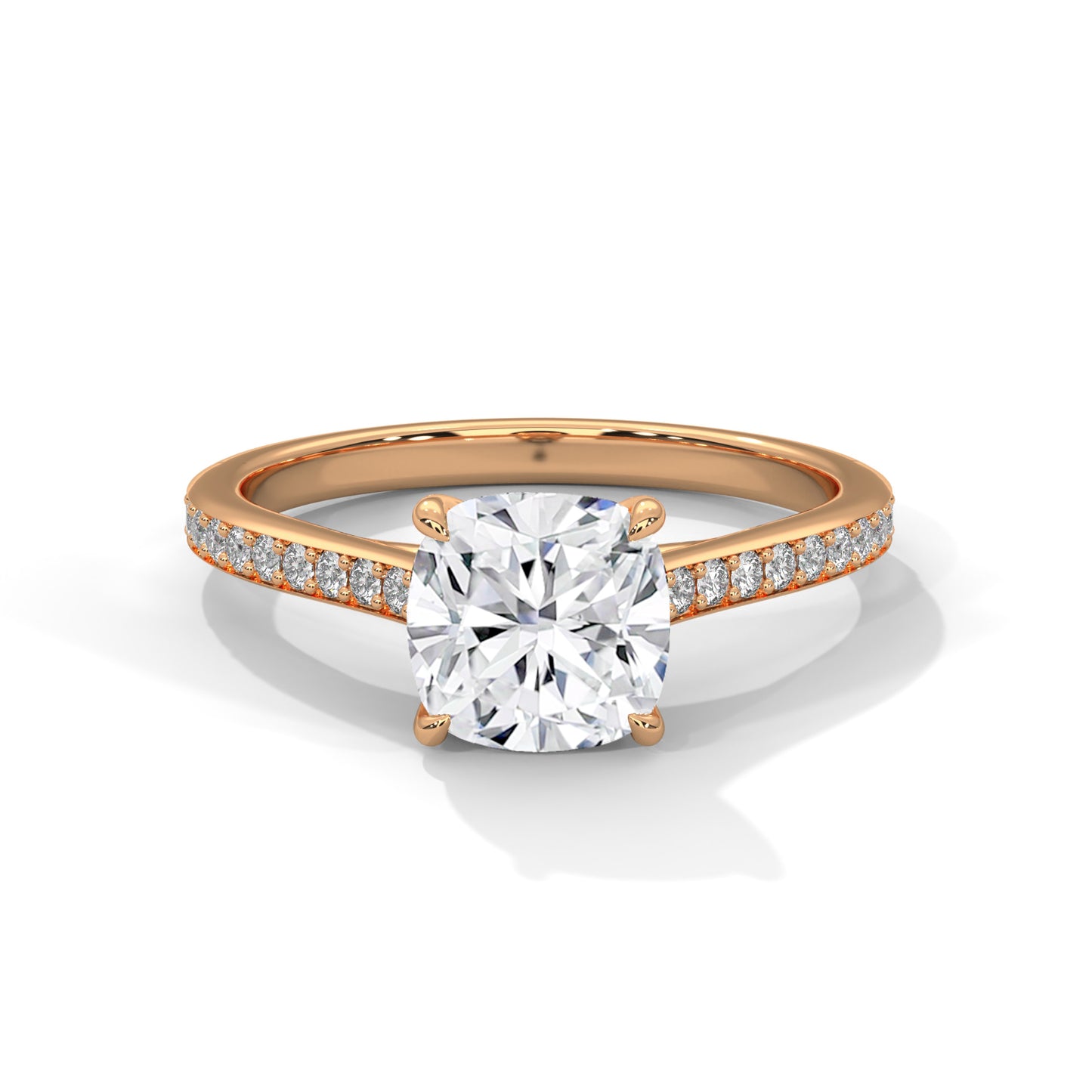 2ct Cushion Lab-Grown Diamond Engagement Ring, E - VVS2 Diamond