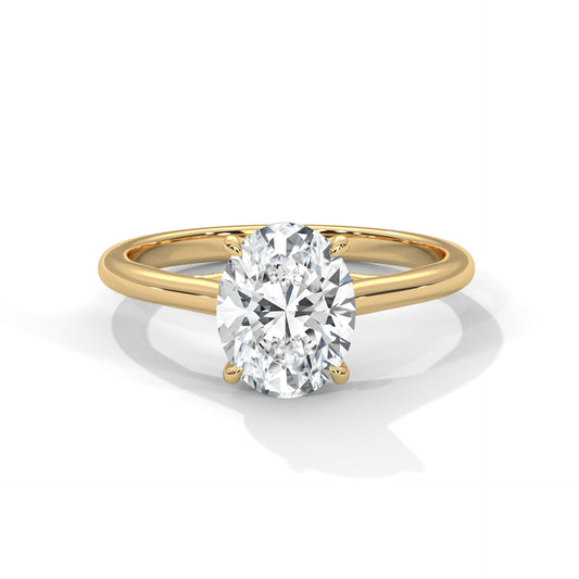 2ct Oval Lab-Grown Diamond Engagement Ring, E - VVS2 Diamond Solitaire Ring