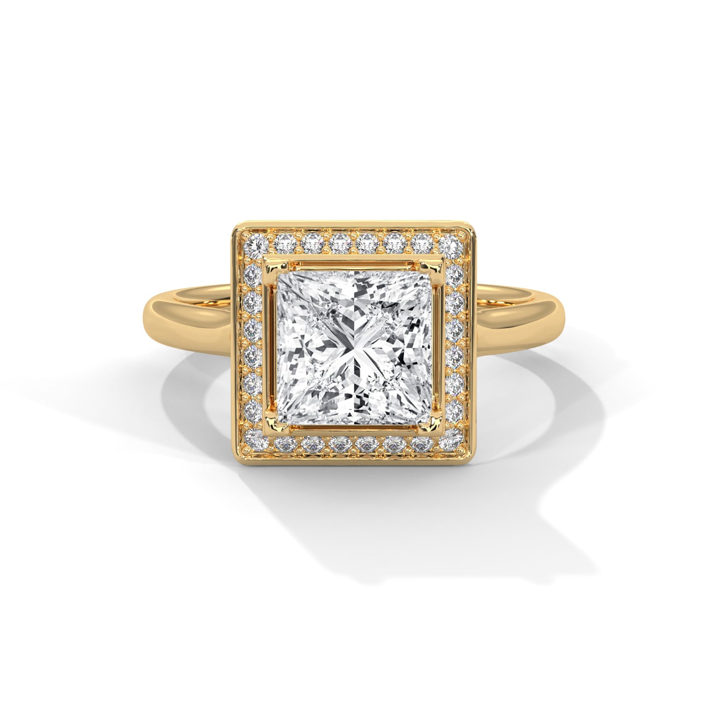 2 CT Princess E VVS2 Lab-Grown Diamond Engagement Ring, Ring for Her