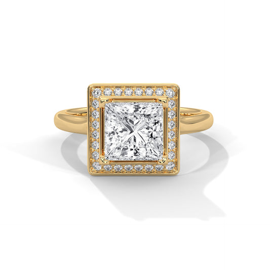 2 CT Princess E VVS2 Lab-Grown Diamond Engagement Ring, Ring for Her
