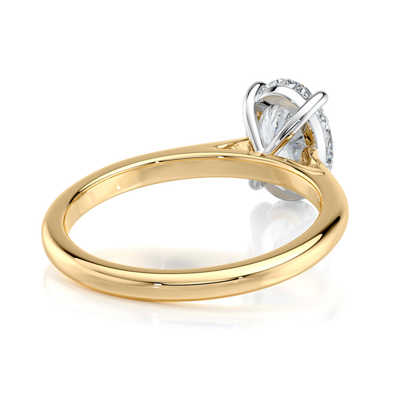 1.50 CT Oval E-VVS2 Lab Grown Diamond tapered Cathedral Setting