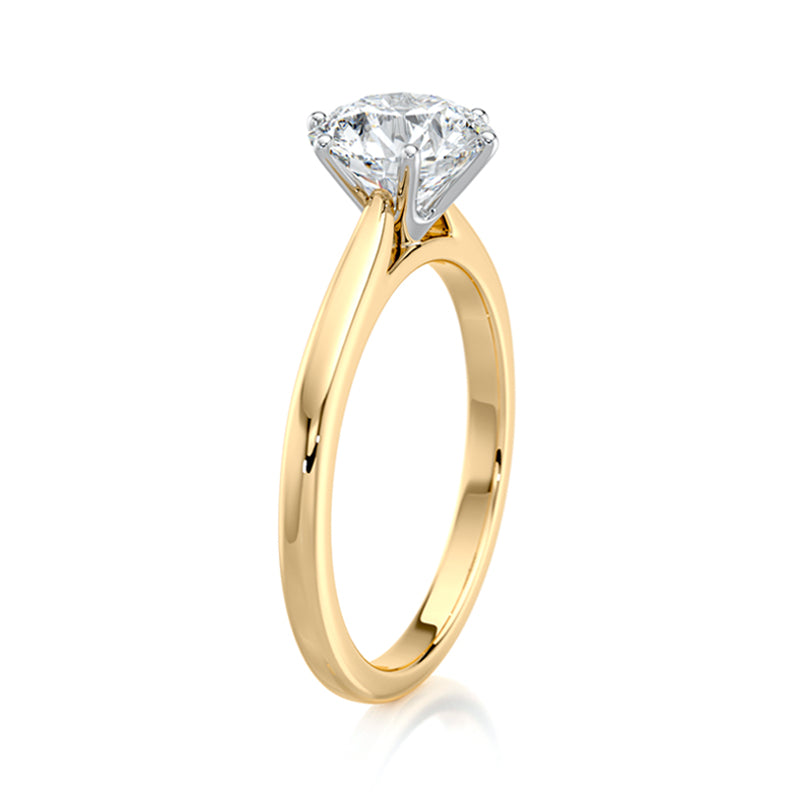 1.50 CT E-VVS2 Lab Grown Diamond Ring Tapered 6 Prong Cathedral