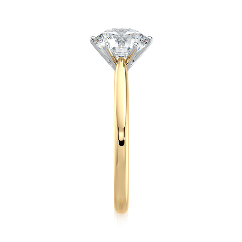 1.50 CT E-VVS2 Lab Grown Diamond Ring Tapered 6 Prong Cathedral