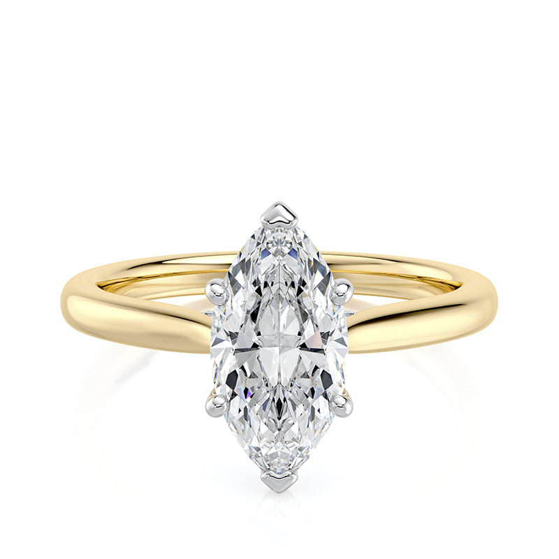 1.50 CT Marquise E-VVS2 Lab Grown Diamond Engagement Ring With Hidden Halo