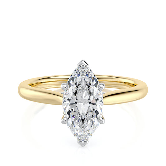1.50 CT Marquise E-VVS2 Lab Grown Diamond Engagement Ring With Hidden Halo