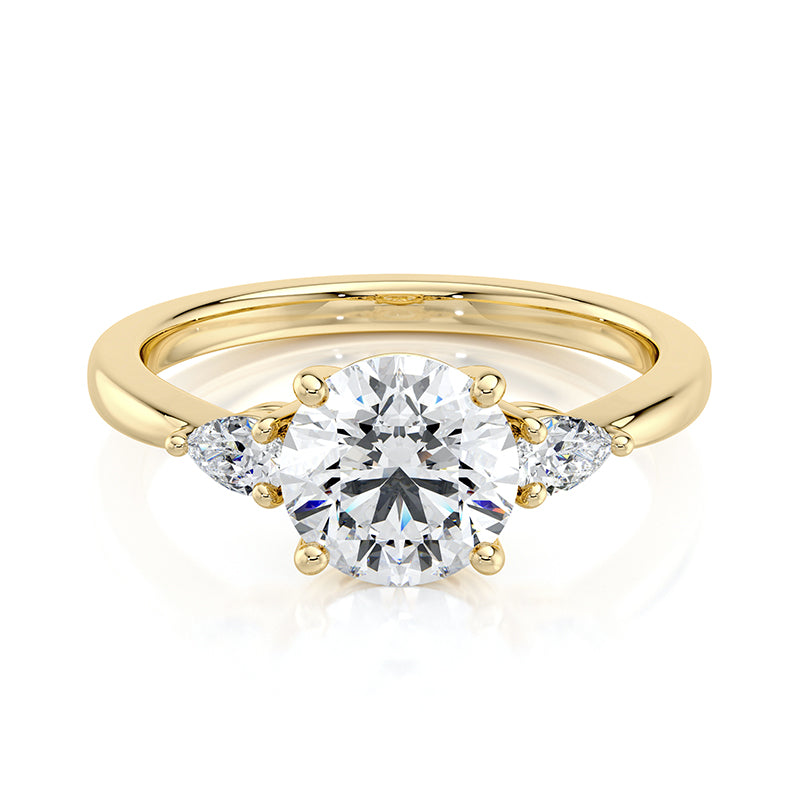1.50 CT Round E-VVS2 Lab Grown Diamond Triology Ring