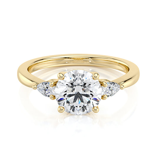 1.50 CT Round E-VVS2 Lab Grown Diamond Triology Ring
