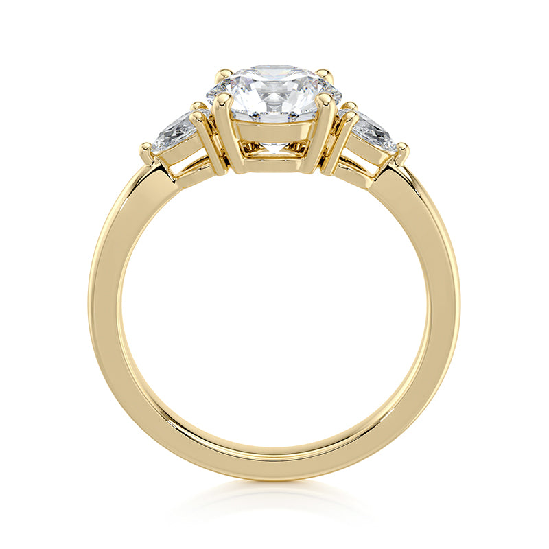 1.50 CT Round E-VVS2 Lab Grown Diamond Triology Ring