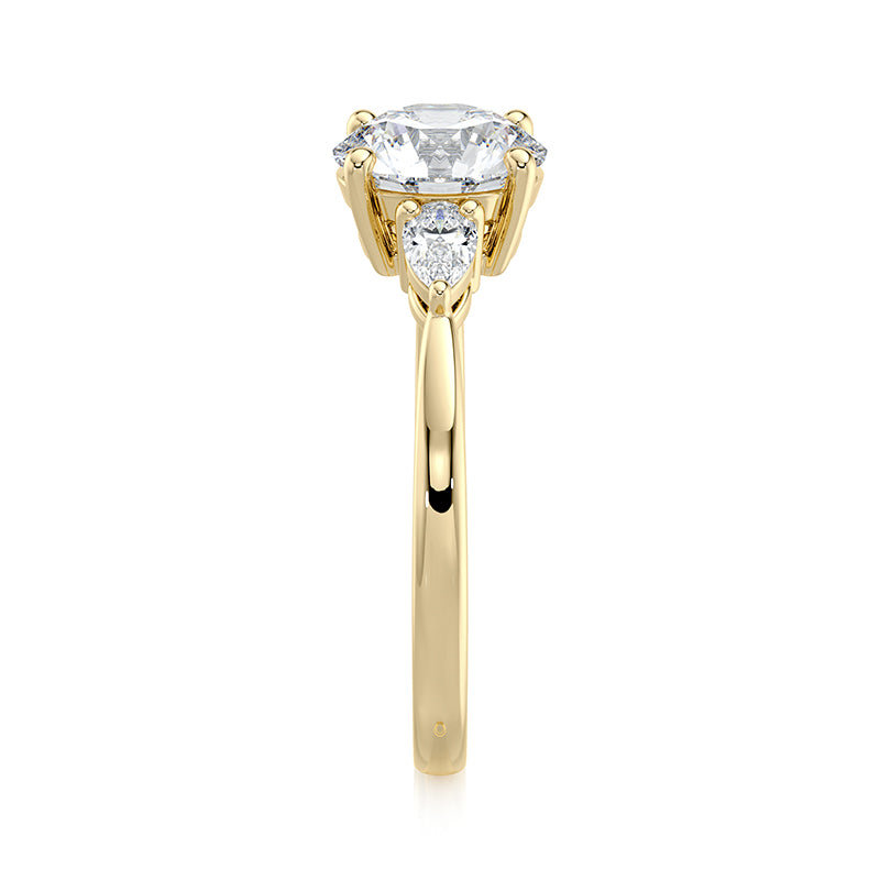 1.50 CT Round E-VVS2 Lab Grown Diamond Triology Ring