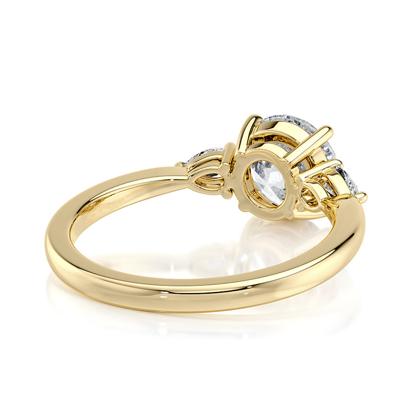 1.50 CT Round E-VVS2 Lab Grown Diamond Triology Ring