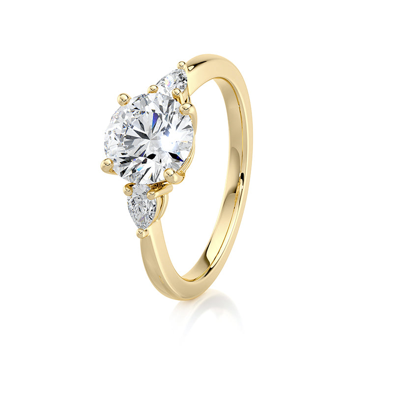 1.50 CT Round E-VVS2 Lab Grown Diamond Triology Ring